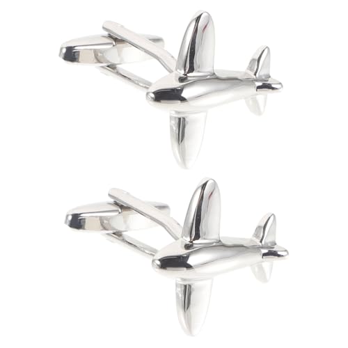 Gatuida Manschettenknöpfe Herren Cufflinks Silber Airplane Design Klassisch Für Hemd Anzug Hochzeit Business von Gatuida