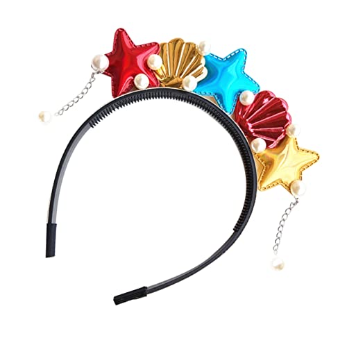 Gatuida Meerjungfrau-haarreif Mit Seestern-motiv Muschel-design Haarband Für Mädchen Leichtes Material Party-kostüm-accessoire Rot von Gatuida