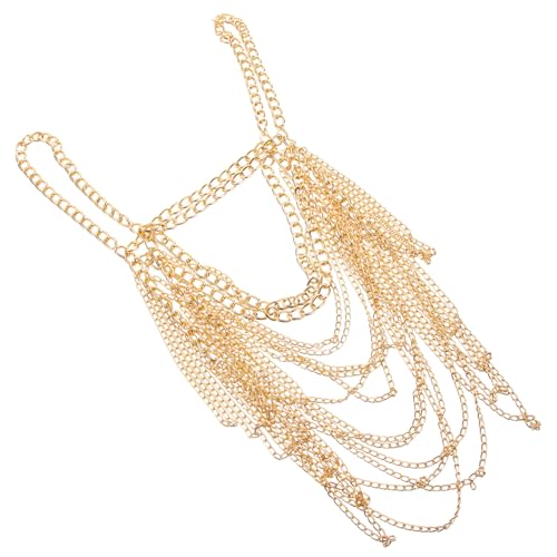 Gatuida Mehrlagige Damen Body Chain Schmuck Goldfarbene Doppelte Schulterkette mit Verstellbarer für Strand Nachtclub Party und Festliche Anlässe Modisches Accessoire für Mädchen und von Gatuida