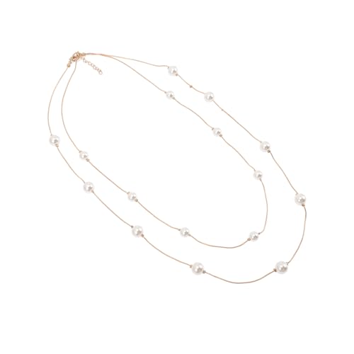 Gatuida Mehrlagige Perlenkette Damen Schmuck Layering Halskette Modeaccessoire Goldfarben Stilvoll Langlebig für Geburtstag Valentinstag Muttertag von Gatuida