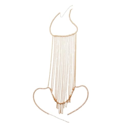 Gatuida Mehrlagige Quasten body chain Damen Schmuck Modische Körperkette Elegant für Abendkleider und Partys Langlebiges Metallaccessoire Reizvoller Körperschmuck von Gatuida