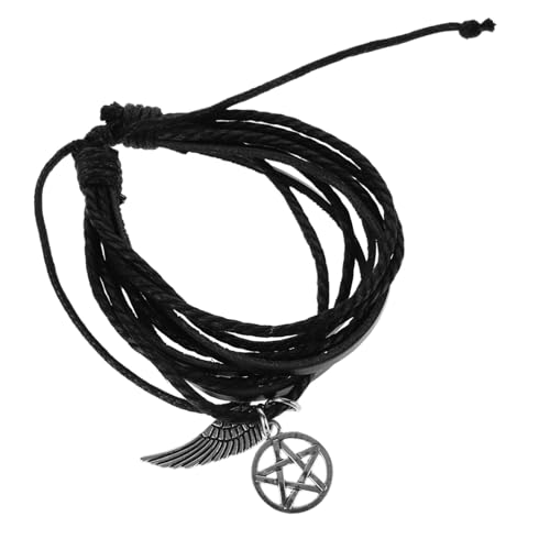 Gatuida Flügel Anhänger Armband Verstellbares Schnurarmband Für Damen Und Herren Handgewebtes Handgelenkschmuck Mehrschichtiges Design Für Freizeit Und Partys von Gatuida