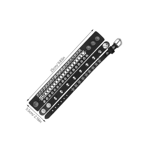 Gatuida Kunstlederarmband Im Punk-stil Mit Nieten Für Herren Und Damen Breites Armbandgürtel Gothic-vintage-design Für Streetstyle-outfits Und Partys von Gatuida