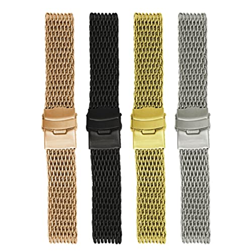 Gatuida Einzigartiges 20-mm-metallarmband Edelstahlarmband Mit Haifischnetz Für Alle Gelegenheiten Bequemes Mesh-Armband Mit Design von Gatuida