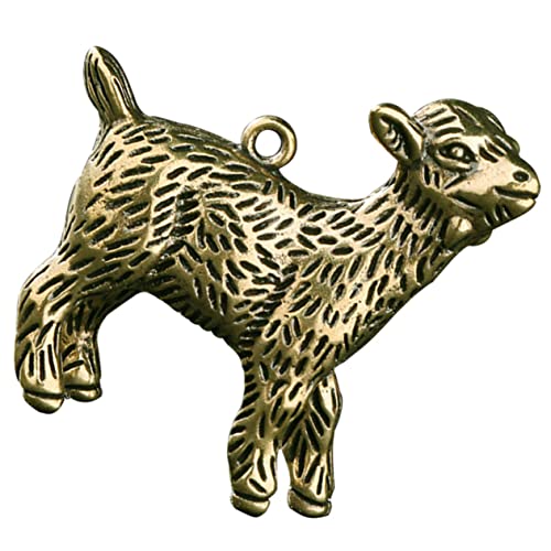 Gatuida Messing Schaf Schlüsselanhänger Retro Zodiac Anhänger Feine Verarbeitung Kreative Hängedekoration Charm für Tasche und Wohnkultur von Gatuida
