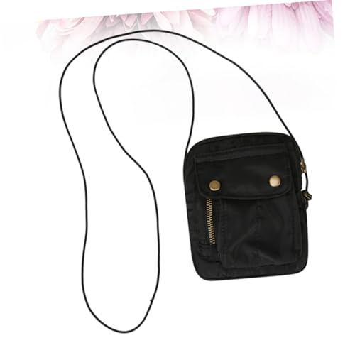Gatuida Mini Crossbody Bag Damen Canvas Schultertasche Verstellbar Kleine Umhängetasche Multifunktional Modisch Schwarz für Alltag Shopping von Gatuida