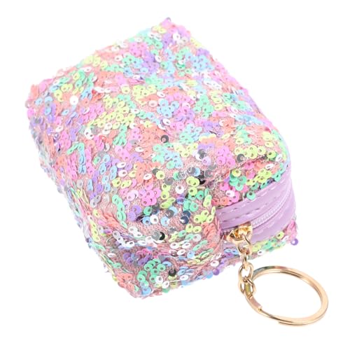 Gatuida Mini Glitzer Münzbeutel Schlüsselanhänger Geldbörse Klein Leicht Sequin Material Niedlich für Münzaufbewahrung und Makeup Zubehör von Gatuida