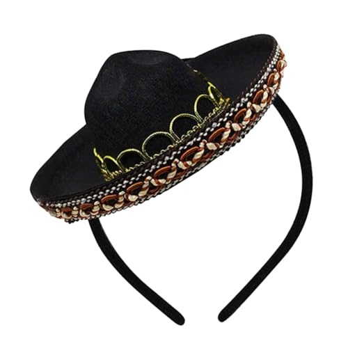 Gatuida Mini Sombrero Haarreif Mexiko Stil Leichtgewichtiger Kopfschmuck Party Haarband Karneval Kostüm Zubehör für Erwachsene von Gatuida
