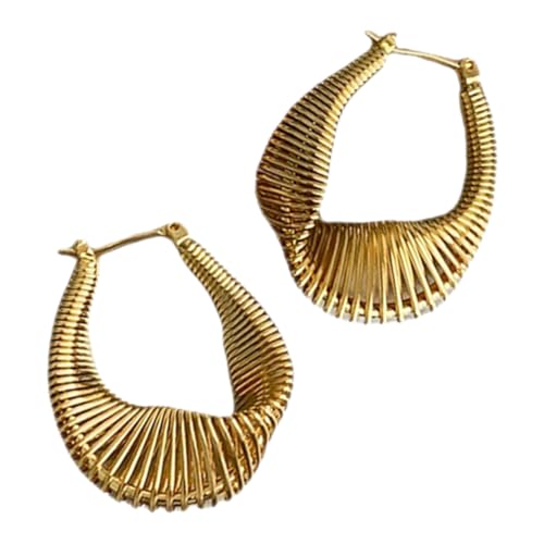 Gatuida Minimalistische Goldene Creolen Ohrringe Damen Federleichte Design Ohrschmuck Statement Accessoires für Frauen Sicherer Sitz Vielseitig Kombinierbar von Gatuida