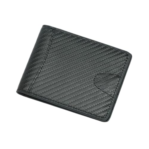 Gatuida Minimalistische Herren Geldbörse aus Schwarzem Rindsleder mit Carbonfaser Optik RFID Schutz Schlankem Design Praktischem Münzfach und Ausreichend Raum für Karten Schlüssel und von Gatuida