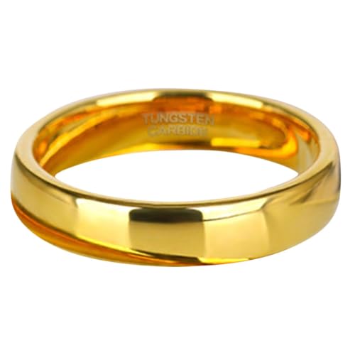 Gatuida Minimalistischer Tungsten Ring Damen Herren Leichter Stapelring in Goldfarbe Modischer Fingerring mit Schlichtem Design American Eleganter Schmuck für Alltag und Besondere Anlässe von Gatuida