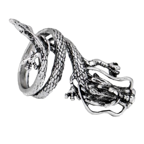 Gatuida Modischer Herrenring mit Drachenschädel Design Einzigartiger Legierungsring Dekorativer Fingerschmuck Glatte Oberfläche Vielseitig Tragbar für Alltag und Besondere Anlässe von Gatuida