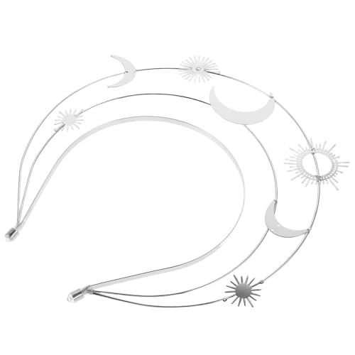 Gatuida Mond Stern Haarreif Damen Dreilagig Handgefertigt Leichter Griechischer Göttinnen Kopfschmuck Silbernes Party-haarband für Geburtstagsfeiern Bühnenauftritte und Festliche Anlässe von Gatuida