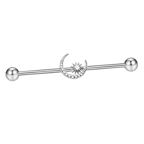 Gatuida Mondförmige Ohrstecker Damen Silber Barbell Piercing Ohrringe für Teen Ohrknochen Deko Langlebige Ohrschmuck Accessoires für Alltag und Arbeit von Gatuida