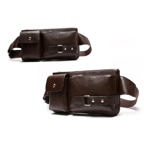 Gatuida Multifunktionale Herren Bauchtasche Vintage Stil Crossbody Brusttasche aus Robustem Material Braun für Sport Freizeit Reisen Hände Frei Tragen von Gatuida