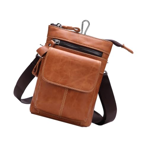 Gatuida Multifunktionale Herren Umhängetasche aus Kunstleder mit Reißverschluss Lässige Crossbody Bauchtasche für Alltag Reisen Shopping Geräumige Casual Pouch in Braun von Gatuida