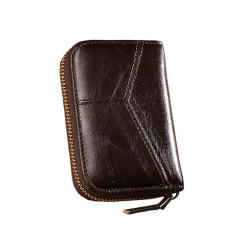 Gatuida Multifunktionale PU Karten und Kartenetui mit Reißverschluss Kompakte PU Geldbörse für Damen und Herren Vintage Coin Organizer Praktische Kleine Brieftasche für Bankkarten und von Gatuida