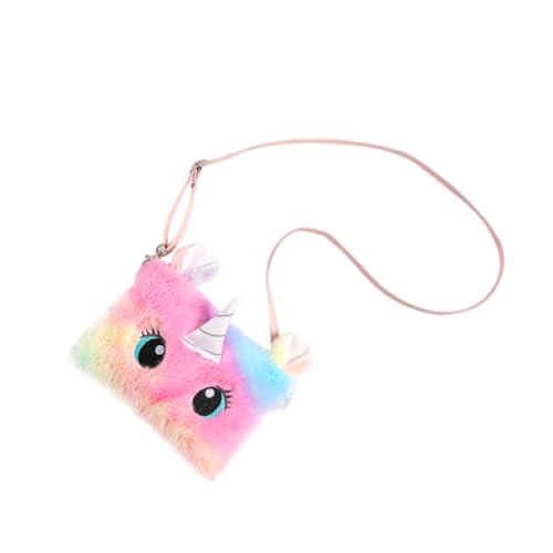 Gatuida Multipurpose Einhorn Umhängetasche mit Verstellbarem Schultergurt Kompakte Kindertasche für Handy und Kleingeld Farbenfrohe Langlebige Plüsch Schultertasche für Alltag und von Gatuida