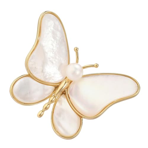 Gatuida Muschel Schmetterlingsbrosche Damen Anstecknadel Stilvolles Modisches Accessoire für Kleidung Leichtes Design für Besondere Anlässe und Alltag Dekoration für Blusen Kleider Jacken von Gatuida