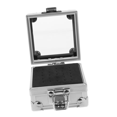 Gatuida Nagelbohrer Organizer Aufbewahrungsbox Staubdichtes Zinklegierung Gehäuse Nagelfräser Bits Halter Praktisch für Heimgebrauch Nail Art Training von Gatuida