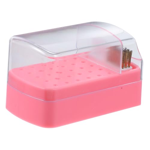 Gatuida Nagelfräser Bits Aufbewahrungsbox Maniküre Schleifkopf Organizer mit Reinigungsgehäuse Langlebig Tragbar Staubdicht für Profi und Heimgebrauch von Gatuida