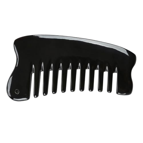 Gatuida Natürlicher Ox Horn Massagekamm Breitzahnig Multifunktional für Kopfhaut und Haarmassage Tragbarer Haarkamm für Damen und Herren zur Haarpflegeunterstützung und Stresslösung von Gatuida