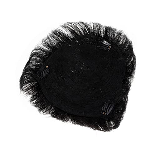 Gatuida Männer Perücke Echthaar Ersatzhaar 1 Stück Glatze Haarteil für Herren Clip in Haarverlängerung Atmungsaktives Netzgewebe Natürlicher Look für Tägliche Nutzung von Gatuida
