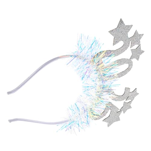Gatuida Neujahrs Stirnband mit Glitzernden Sternen und Lametta Ansteckbarer Haarreifen für Silvester und Abschlussfeier Events für Partys und Feiern von Gatuida