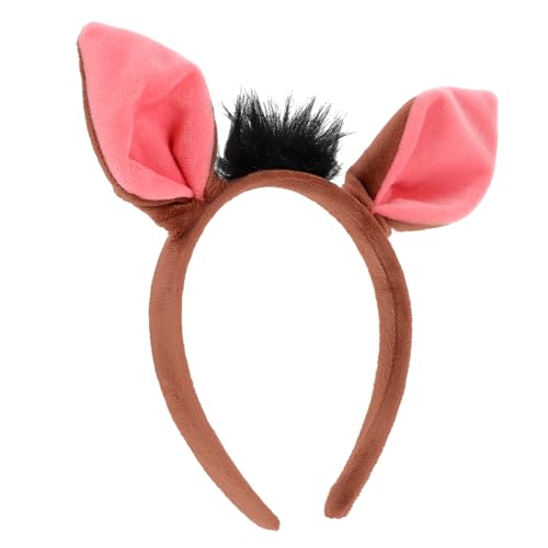 Gatuida Niedliches Warzenschwein Ohren Stirnband für Leichtes Cosplay Kostüm Zubehör Weiches Tierkopfschmuck für Karneval Themen und Kostümpartys von Gatuida