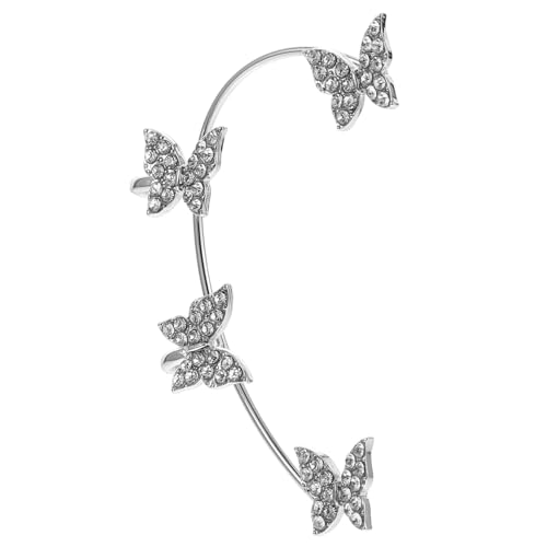 Gatuida No Piercing Ohrclip Damen Ohrklemme Schmetterling mit Glitzersteinen Modischer Ear Cuff für Rechtes Ohr Langlebig und Komfortabel für Alltag Hochzeit und Besondere Anlässe von Gatuida