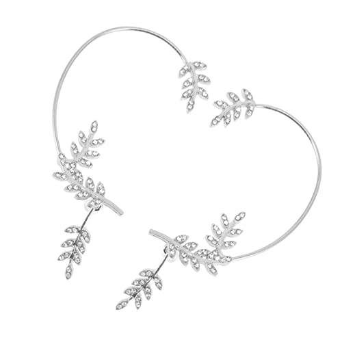Gatuida Non Piercing Ohrclips mit Strassblättern Ear Wrap Schmuck für Damen Abnehmbare Baumblatt Ohrringe aus Robustem Legierungsmaterial Modisch und für Alltag und von Gatuida