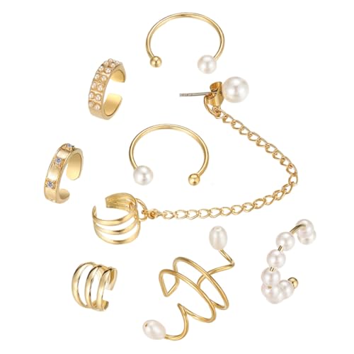 Gatuida Non Piercing Perlen Ohrschmuck Ohrklemme Ear Bone Clip Statement Ohrringe für Frauen Einfach Anzulegen für Hochzeit Party von Gatuida