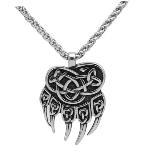 Gatuida Nordische Herren Halskette Bärentatzen Anhänger aus Doppelseitig Vintage Schmuck Robust und Hautfreundlich Modisches Männeraccessoire von Gatuida
