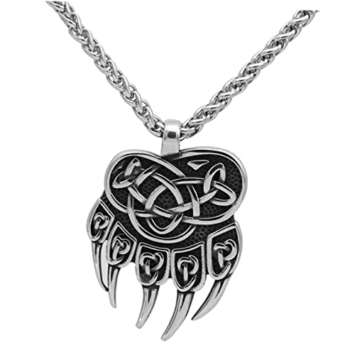 Gatuida Nordische Viking Halskette Herren Bear Claw Anhänger Stilvoller Punk Hip Hop Schmuck für Partys und Alltag von Gatuida