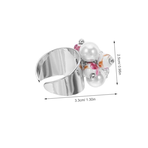 Gatuida Minimalistische Fingerringe Mit Glasperlen Und Perlen Offener Ring Für Frauen Zierlicher Schmuck Für Partys Und Alltag von Gatuida