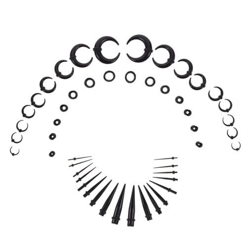 Gatuida Ohr Tunnel Schwarz Leicht Glatte Oberfläche Punk Ohrloch Dehnen Unisex Geeignet für Halloween Cosplay Festival und Alltag von Gatuida