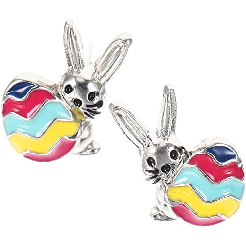 Gatuida Ohrstecker Hasen Design mit Ei Ohrringe für Damen Niedliche Schmuckaccessoires für Partys und Alltag Süße Bunny Egg Ohrstecker Geschenkidee von Gatuida