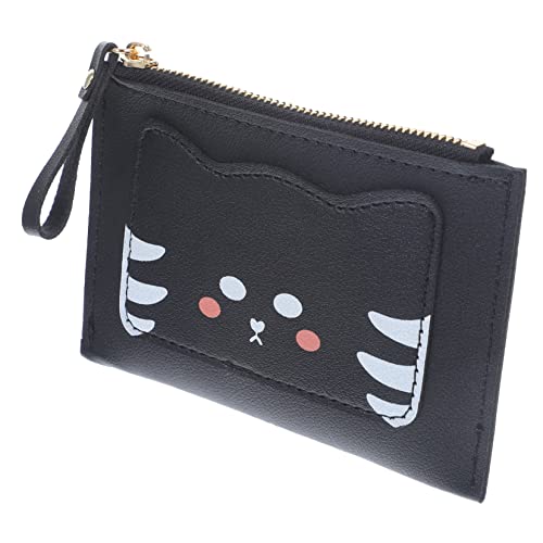 Gatuida PU Cartoon Geldbörse Damen Kartenetui Münzfach Vielseitig Schwarz für Teenager Mädchen Frauen Portemonnaie für Geburtstag Valentinstag von Gatuida