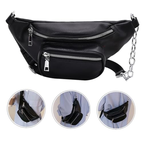 Gatuida PU Damen Hüfttasche Verstellbar Gürtel Brusttasche Vielseitige Outdoor Schultertasche Schwarz Praktische Crossbody Bag für Alltag Reise Shopping von Gatuida