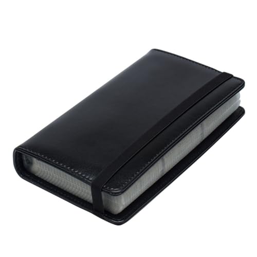 Gatuida PU Leder Visitenkartenetui Groß Kapazität Kartenfächer Business Kartenbox Tragbar Elegant Schwarz Organizer für Büro und Unterwegs von Gatuida