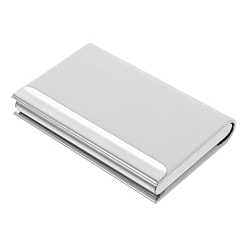 Gatuida PU Leder Visitenkartenetui Weiß Kreditkartenetui Kartenhalter Tragbare Kartenmappe für Reise und Alltag Praktischer Organizer für Name und Kreditkarten Schlankes Design Langlebig von Gatuida