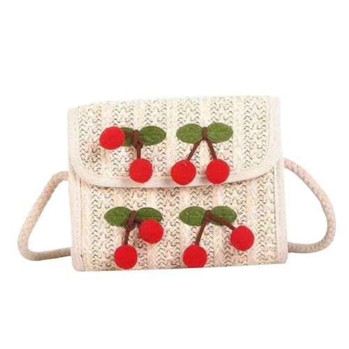 Gatuida PU Lederschultertasche Damen Kirsche Crossbody Bag mit Reißverschluss Klein Handtasche für Alltag Shopping Urlaub Rosa Shell Clutch Charm von Gatuida