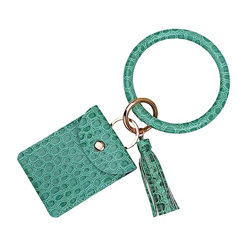 Gatuida Schlüsselanhänger Für Damen Aus Genarbtem Pu-Material Mit Großem Kreisring Armreif Klappe Schnalle Mini-kartenbehälter Münzgeldbörse Geldbörse Für Damen Grün Gatuida Schlüsselanhänger Für Damen Aus Genarbtem Pu-Material Mit Großem Kreisring Armreif Klappe Schnalle Mini-kartenbehälter Münzgeldbörse Geldbörse Für Damen Grün von Gatuida