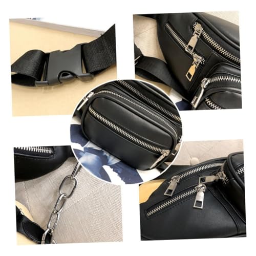 Gatuida PU Retro Damen Chest Bag Multifunktionale Sling Bag mit Großem Fassungsvermögen Schwarze Crossbody Umhängetasche für Alltag und Reisen von Gatuida