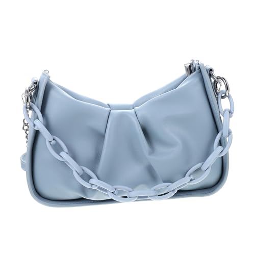 Gatuida PU Unterarmtasche Damen Schultertasche mit Kette Freizeit Handtasche für Alltag Shopping und Arbeit Mittlere Elegantes Design Blau von Gatuida
