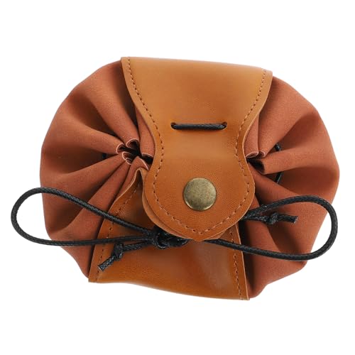 Gatuida PU Würfeltasche mit Kordelzug Tragbarer Münzbeutel und Schmuckaufbewahrung Vintage Stil Vielseitig für Spielzubehör Kompakt und Kratzfest für Unterwegs von Gatuida