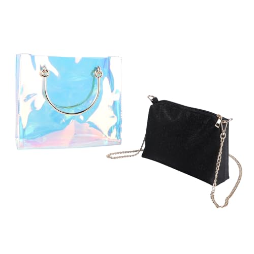Gatuida PVC Transparente Umhängetasche mit Kette Wasserfest Langlebiges Material Modische Crossbody tasche für Frauen Geeignet für Alltag Reisen Shopping Geschenkidee von Gatuida