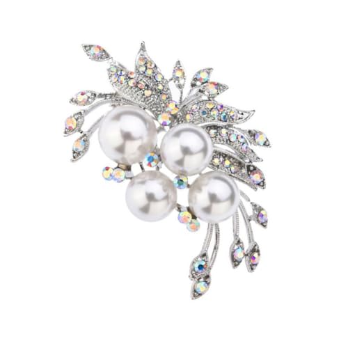 Gatuida Perlen Brosche mit Strassverzierung Kreative Anstecknadel für Damen Modisches Accessoire für Abendkleider Vielseitig für Hochzeit Valentinstag und Festliche Anlässe von Gatuida