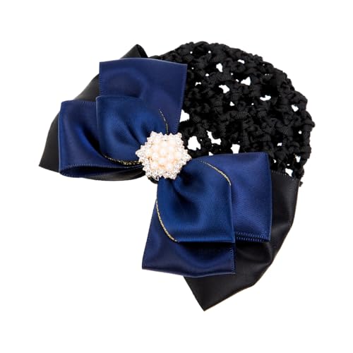 Gatuida Perlen Haarnetz Dutt Clip mit Blauem Goldrand Eleganter Haarnetz Clip für Damen für Hochsteckfrisuren mit Feiner Handwerkskunst Passend für Beruf und Alltag von Gatuida