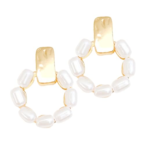 Gatuida Perlen Ohrstecker Damen Leichte Simulation Perlen Creolen Langlebige und Hautfreundliche Ohrhänger für Alltag und Besondere Anlässe Modisches Design Klassisch und Elegant von Gatuida